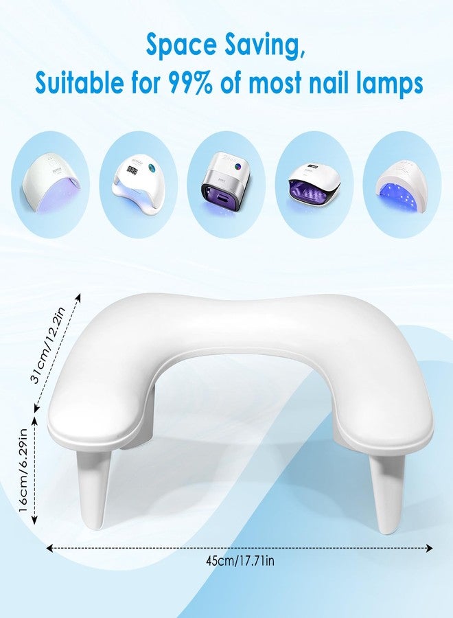 LIONVISON Arm Rest for Nails Tech U Shaped - Comfortable Manicure Nail Hand Rest Pillow Cushion, Nail Armrest Stand for Acrylic Nail Art Tech, Quick Installation, White - Image 3